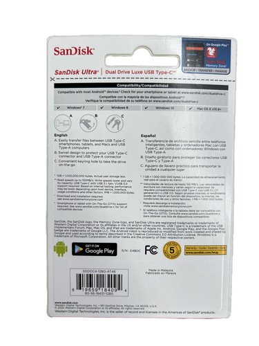 SanDisk Ultra Dual Drive Luxe USB Type-C 128GB Flash Drive - 第 2/2 張圖片