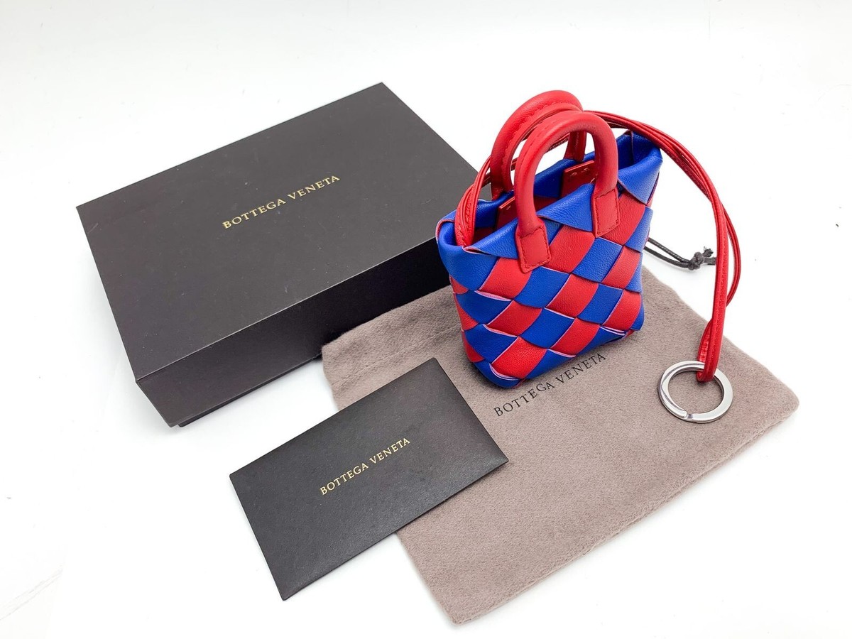 ★送関込み★ Bottega Veneta Tricolor bag shaped charm BOTTEGA VENETA Intrecciato Bag Charm Blue x Red 240518T | eBay