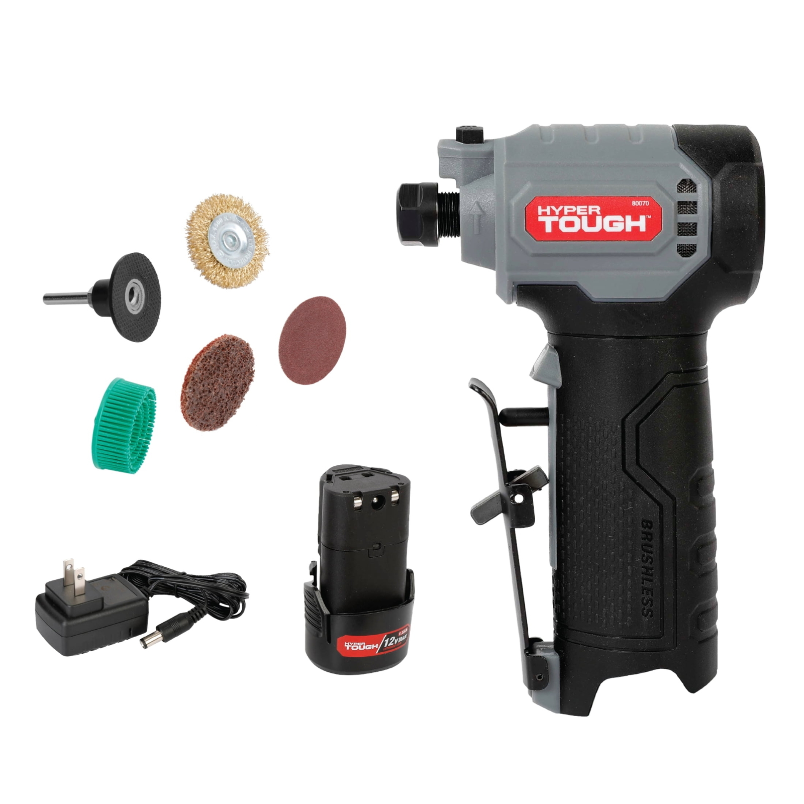 12V Cordless Brushless 1/4-Inch Die Grinder Kit with 1.5Ah Battery & Charger