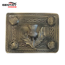 Thistle Knot Chrome Kilt Belt Buckle Antiqued Scottish Kilt Accessories