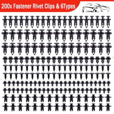 200pcs Universal Car Body Fastener Plastic Clips Rivets Panel Fender Retainer US