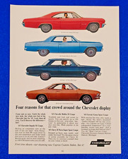 1965 Chevy Dealer Lineup Chevelle Impala Nova Corvair Original Color Print Ad 1965 Chevy Dealer Lineup Chevelle Impala Nova Corvair Original Color Print Ad