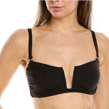 Andie Swim Size Medium Black Cartagena Top Convertible Plunge Bikini NEW NWT