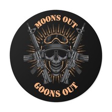 Moons Out Goons Out - Round Vinyl Sticker