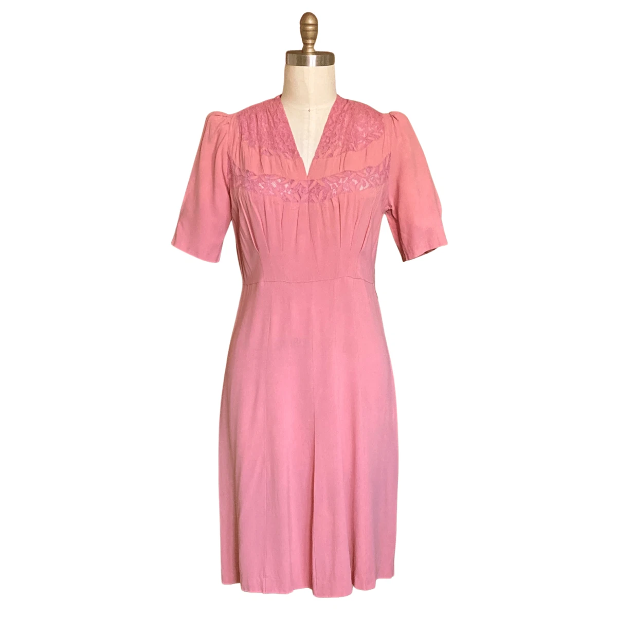 strapless open back dress 2PCS 1940s Colorblock Pink Blouse & Gray Dress