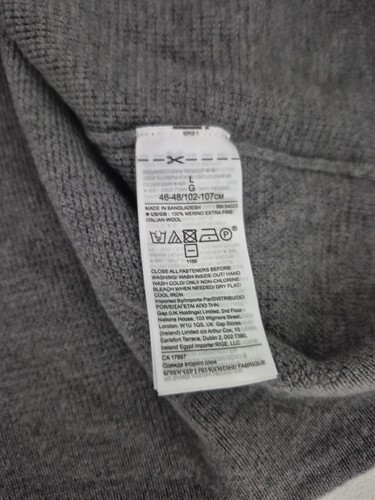 Banana Republic Sweater Boys L Gray Italian Merino Yarn by Baruffa Long Sleeve - Picture 5 of 8