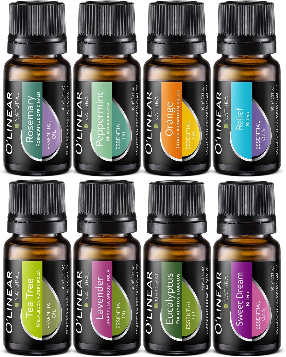 Top 8 Essential Oils Set for Diffuser for Home Aromatherapy Kit with Lavender, P