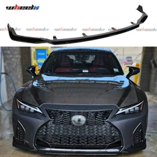V-Style Gloss Black Front Bumper Lip Splitter Kit For 21-25 Lexus IS350 F-Sport