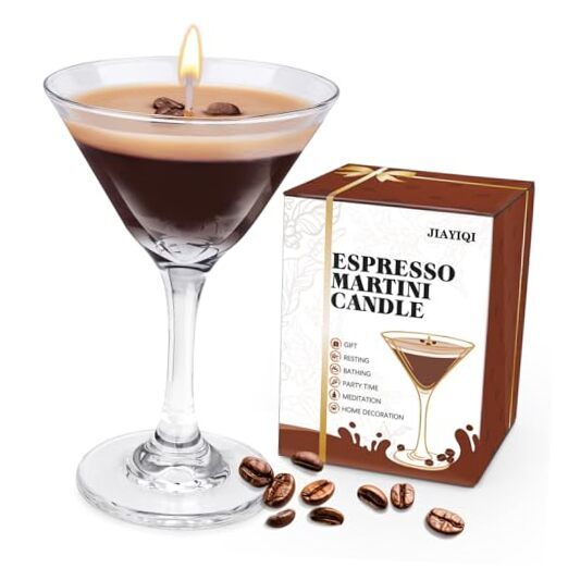 Espresso Martini Scented Candle Gift Set for Coffee Lovers