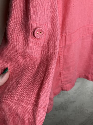 CHARTER CLUB 100% LINEN CORAL PINK JACKET L (FITS XL) MEDIUM WEIGHT - Picture 6 of 14