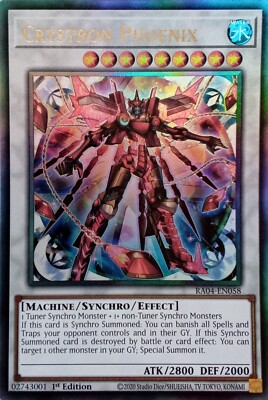 RA04-DE058 CRYSTRON PHOENIX ULTIMATE RARE 1.AUFLAGE YuGiOh KARTE