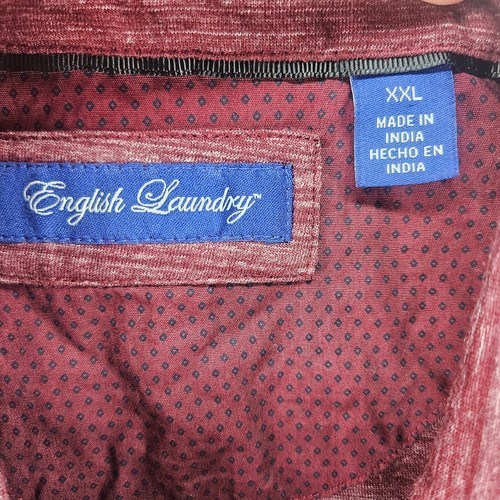 English Laundry Polo Shirt Men's XXL Red Maroon Short Sleeve - Picture 4 of 11