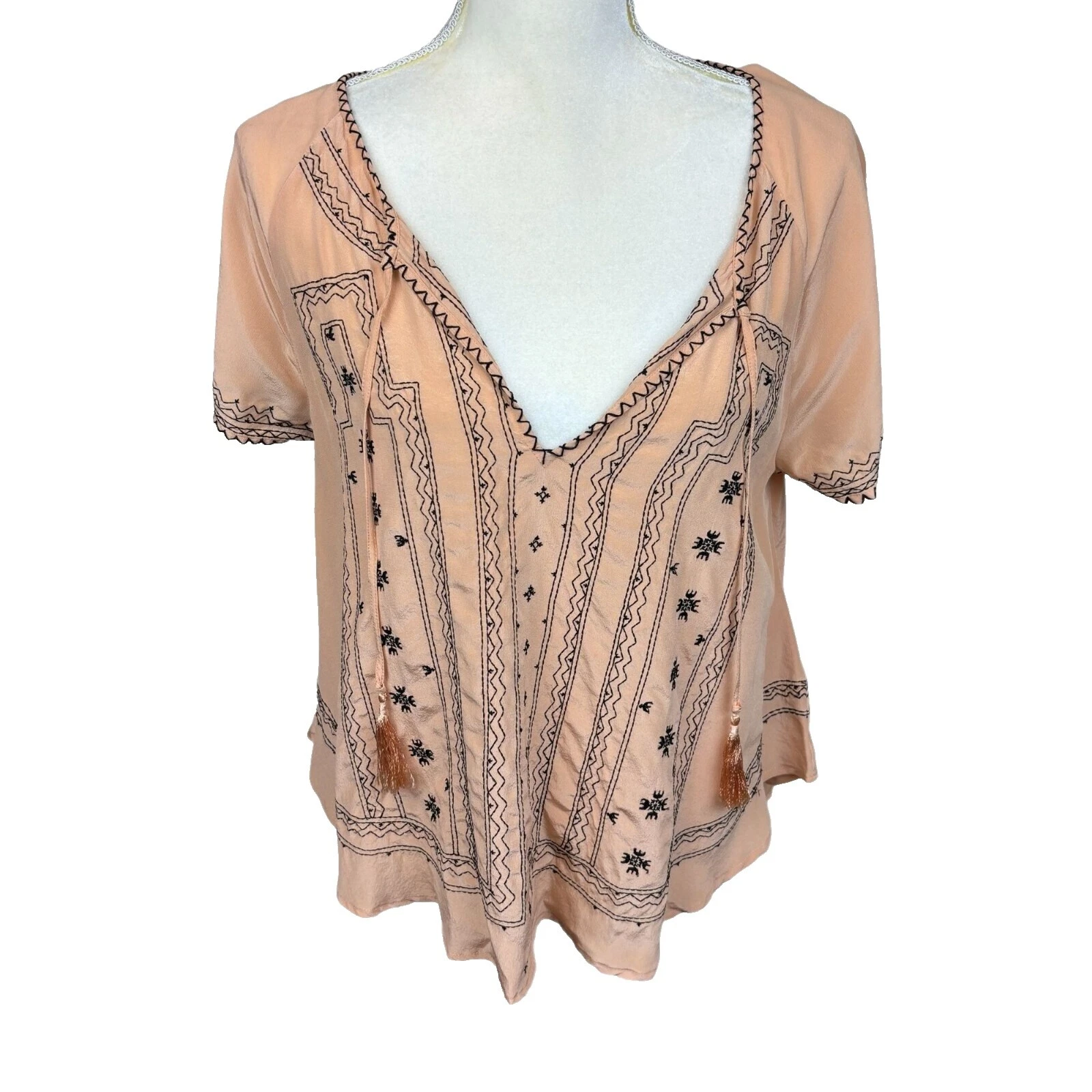 JOIE Silk Geometric Blouse Tops for Women