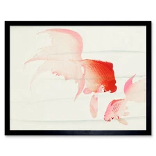 Gold Fish Ohara Koson 12X16 Inch Framed Art Print