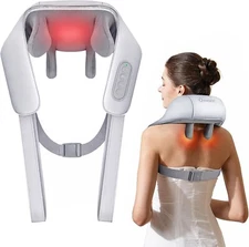 KNQZE Shiatsu Neck and Back Massagers with heat, 4D Expert Kneading Massager