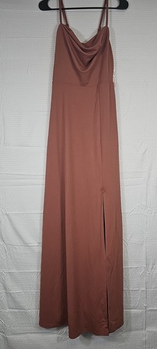 Birdy Grey Ash Crepe Bridesmaid Long Maxi Dress in Desert Rose Size Small - Picture 5 of 7