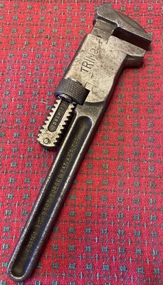 Vintage Trimo 12'' Monkey Wrench Pipe Wrench USA   Nice!