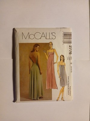 McCall's 2776 Dress Semi Fitted Narrow Straps 8-10-12 Sewing Pattern 2000 Uncut