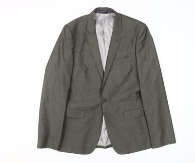 Topman Blazer Sakko Herren Grau Regular 40