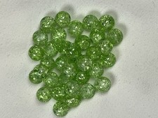 35 10mm Single Color Crackle Glass Beads Light Green