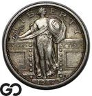 1917 Standing Liberty Quarter, Type 1, Full Head, Choice AU FH