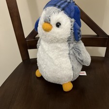 Aurora Blue Winter Holiday Hat Mr. Peterman the Pom Pom Penguin Stuffed Animal
