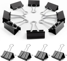Medium Binder Clips, 72Pack, 1inch, Black Paper Binder Clips, Medium Paper Clips