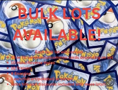 Pokemon Bulk Lots! Choose your set. read description for contents!