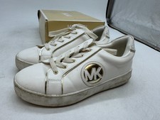 Michael Kors Jordana Poppy Skate Sneakers Kids White Leather Lace-Up Casual - 5
