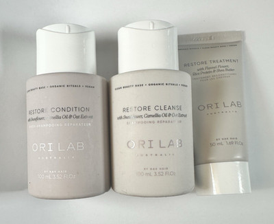 Ori Lab Restore Cleanse  & Conditioner 3.5oz Duo & Treatment 1.69oz Travel Size