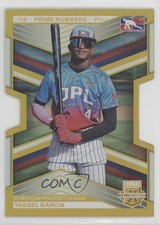 2023 Elite Extra Edition Gold Prime Numbers Die-Cut 2/10 Yassel Garcia #184 1j8n
