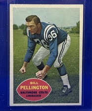 1960 TOPPS FOOTBALL #8 BILL PELLINGTON BALTIMORE COLTS