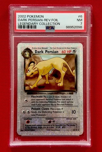 Pokemon Legendary Collection Reverse Holo Dark Persian #6/110 PSA 7 NM