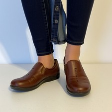 SAS Tripad Comfort Brown Leather Slip On Women Size 7.5S D0644298 USA Made