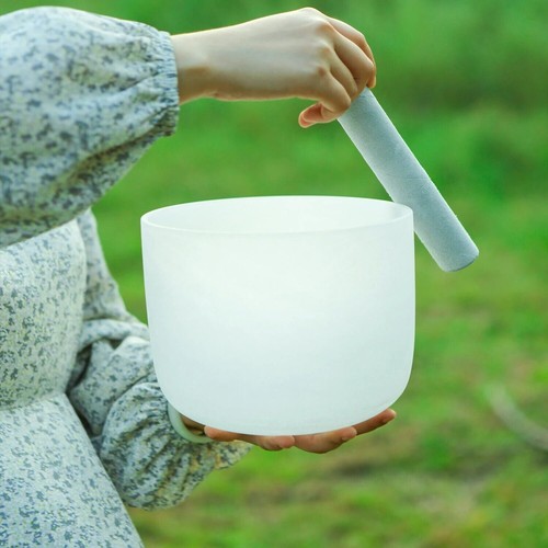 6"A 8"F 10"C 432hz Chakra Tuned Crystal Singing Bowl Sound Healing Bath ...