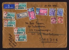 MUSCAT & OMAN 1968 Airmail Reg. Cover Muscat to Sweden, Rate 3,58 Rp