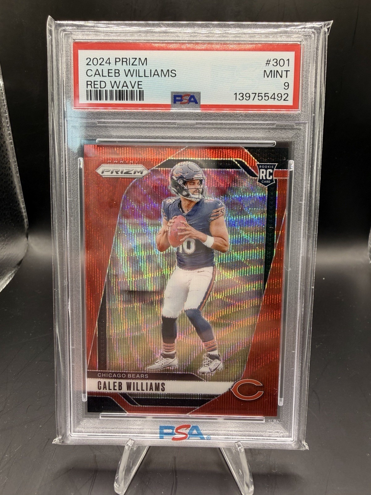 2024 Panini Prizm - Caleb Williams #301 Red Wave Prizm /149 (RC) PSA 9 Bears