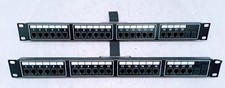 Lot of 2 22-Port Ethernet Patch Panel E340029 - Black