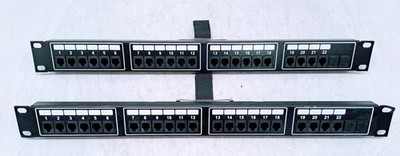 Lot of 2 22-Port Ethernet Patch Panel (E340029) - Black