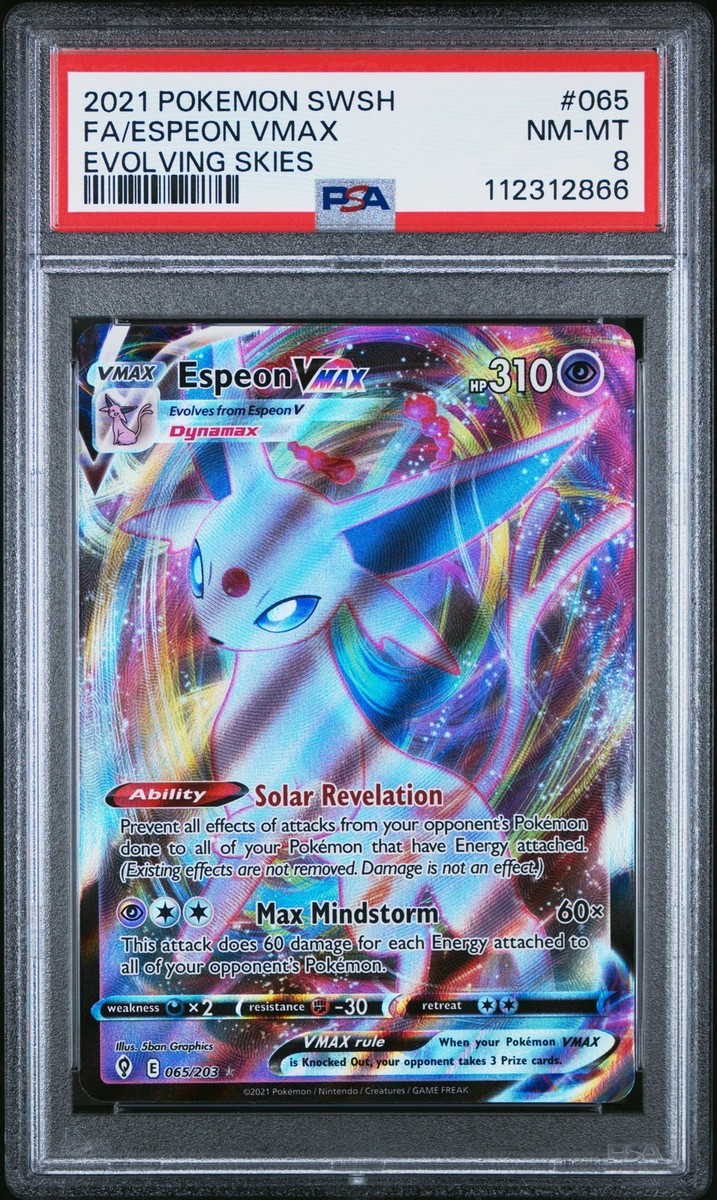 PSA 8 Espeon Vmax 065 2021 Pokemon Sword & Shield Evolving Skies