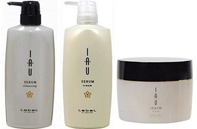 Lebel IAU SERUM Cleansing Shampoo 600mL & Cream Treatment 600mL Mask 170g Set
