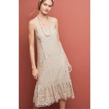 Anthropologie Eri + Ali Crochet Lace Retro Sleeveless Midi Dress Size S