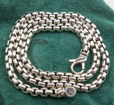 Sterling silver  Jai by John Hardy 20 inch long 5 mm wide rounded box necklace