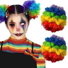 Afro Puff Drawstring Ponytail Extension Synthetic Hair 6-8 Inch Rainbow 2 Pack