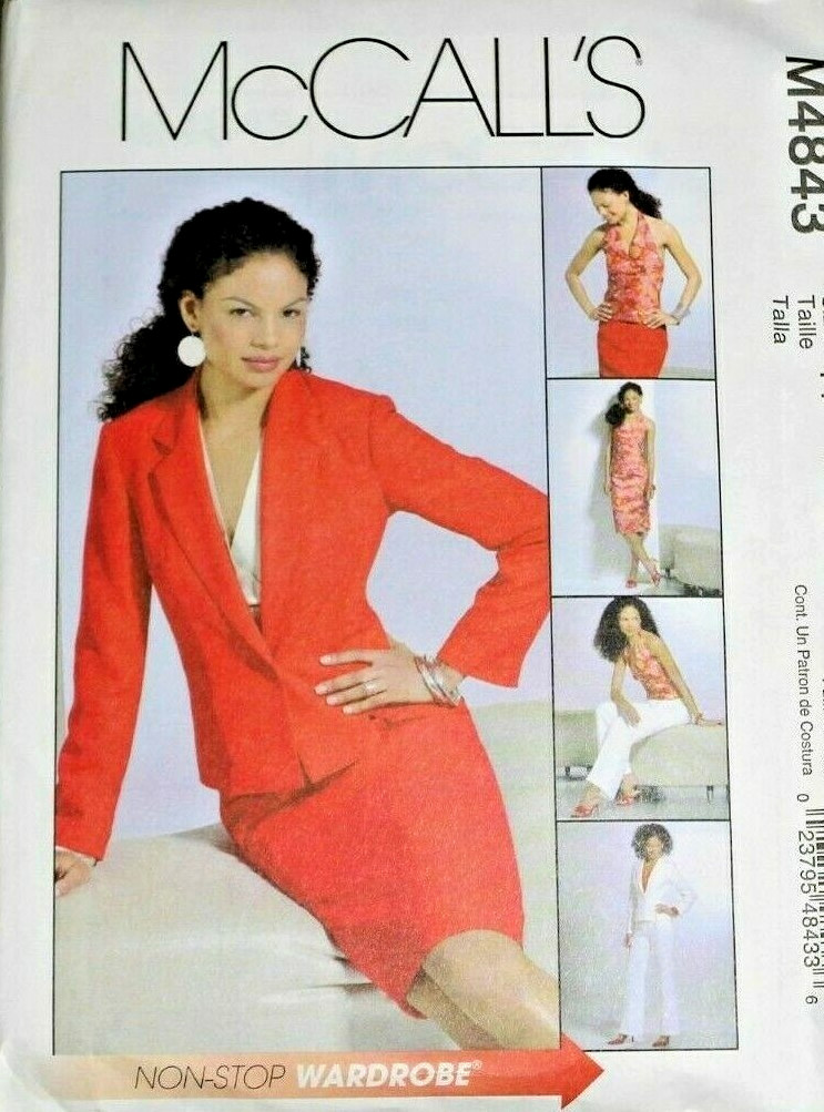 McCall's 4843 Misses Jacket, Halter Top, Skirt, Pants Sewing Pattern 10-12-14-16