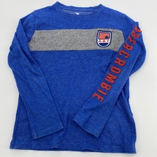 Abercrombie Fitch Sweater Boys Medium 7 8 Blue Youth Kids Crest School Preppy