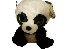 Ty Beanie Boos Bamboo Panda Green Eyes Purple Tag Plush 6" Stuffed Toy-