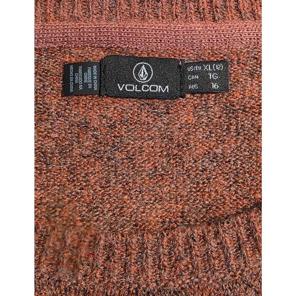VOLCOM Women's Pull Over Crewneck Sweater XL NWT Rust - Image 3 of 4