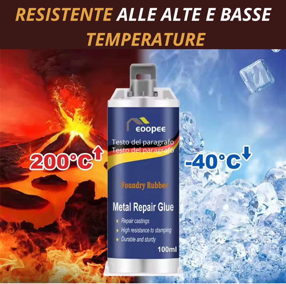 Colla per riparazione metalli ad alta resistenza colla per saldature - Immagine 3 di 4