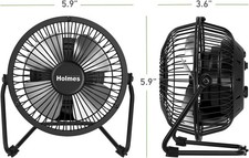 HOLMES 4" Mini High-Velocity Personal Desk Fan, 4 Blades, Adjustable 360  Head T